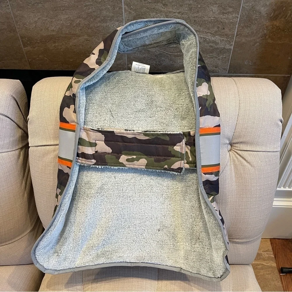 Top paw camouflage dog coat reflective fleece lined L